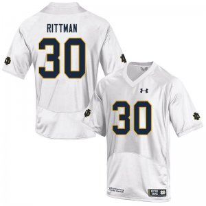 Notre Dame Fighting Irish Men's Jake Rittman #30 White Under Armour Authentic Stitched College NCAA Football Jersey UWI4599CO